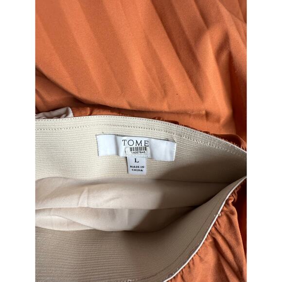 Tome NYC Orange and Cream Two Tone Midi Skirt L - Picture 8 of 8